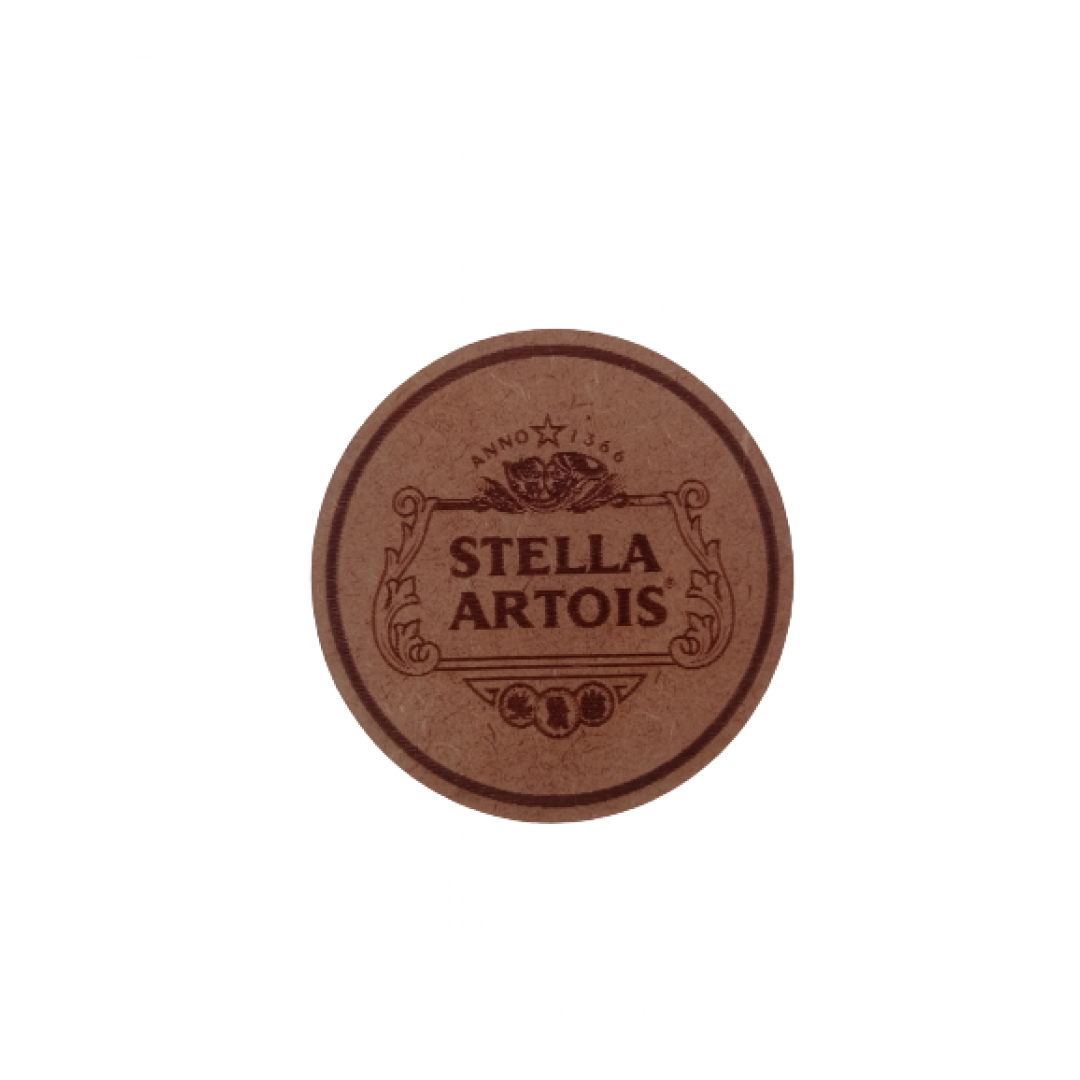 Porta Copo Stella Artois Natural Em Mdf