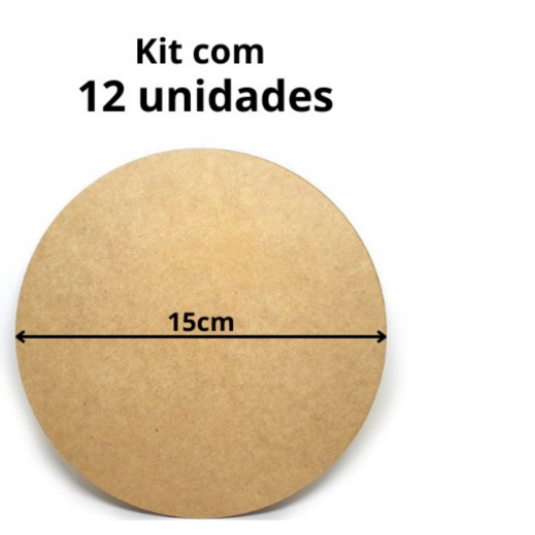 12 Sousplat Mdf 15cm De Diâmetro E 3mm De...