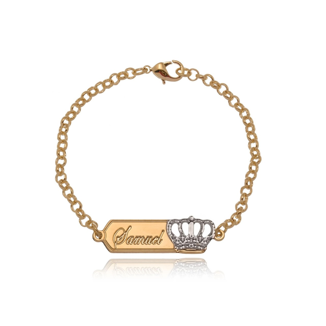 Pulseira Personalizada Chapada Com Nome E...