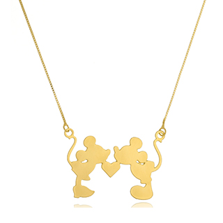 Colar Personalizado Mickey E Minnie Folhe...