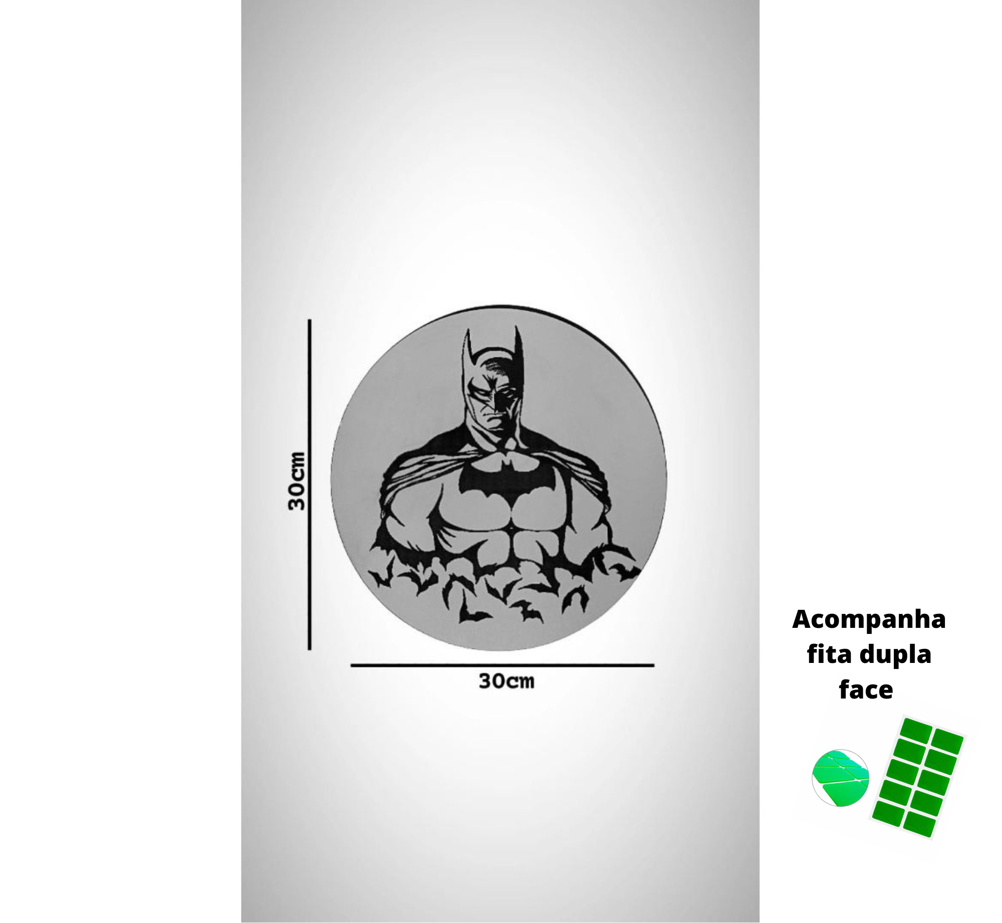 Plaquinha Decorativa Batman Branco Em Mdf