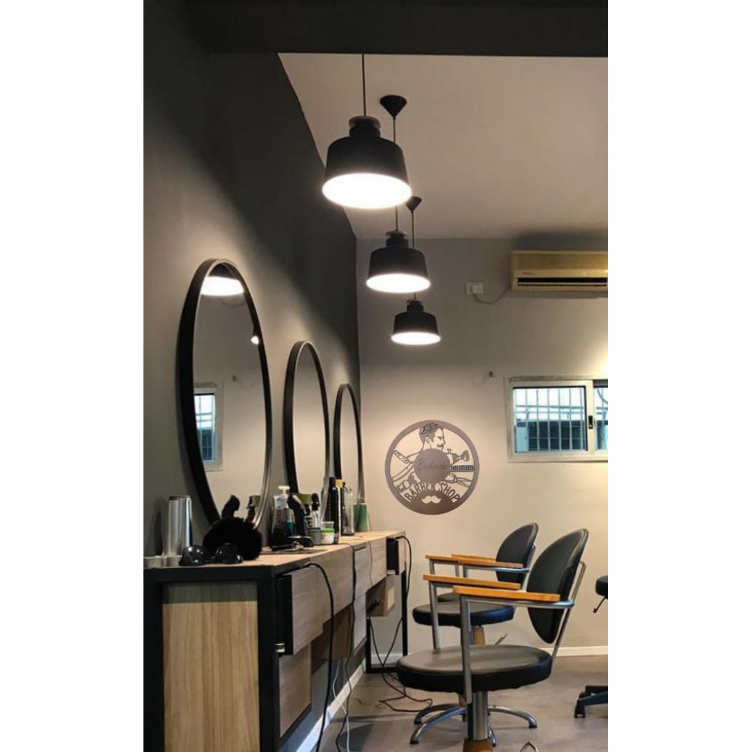 Plaquinha Decorativa Barber Shop Natural ...