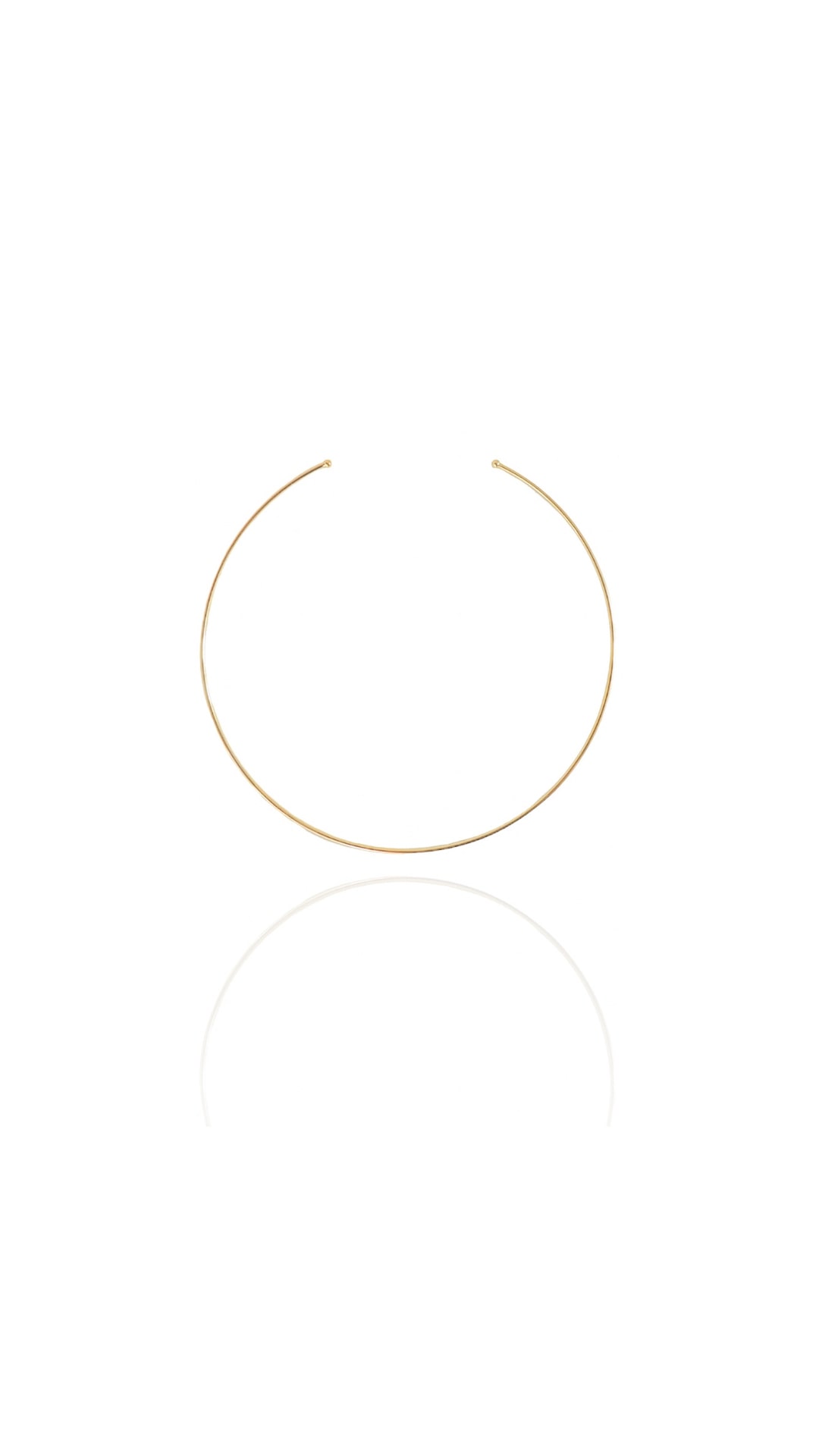 Choker Circular Aro Fino Banhado Em Ouro 18k