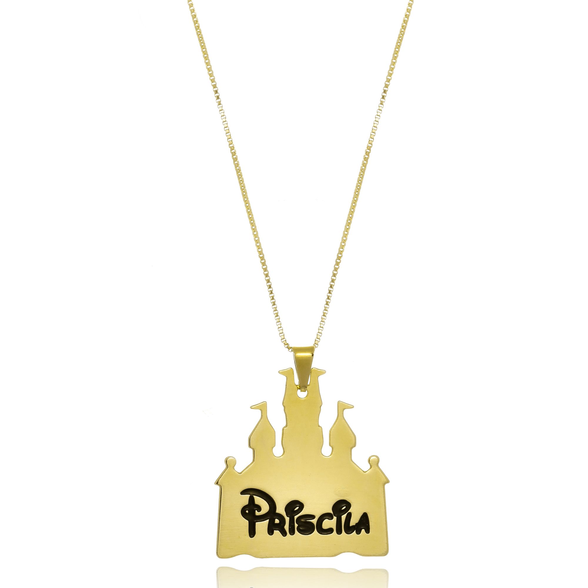 Colar Personalizado Castelo Da Disney Nom...